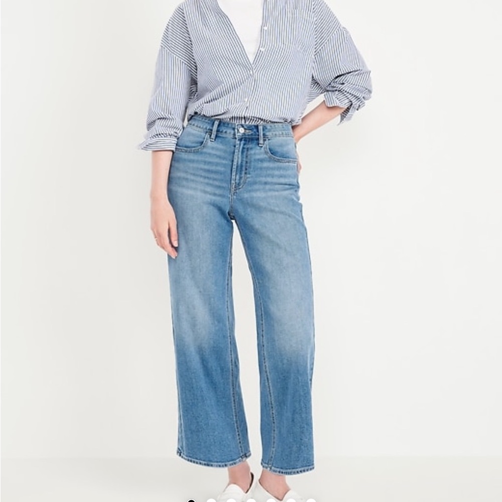 Old Navy High-Waisted WOW Crop Wide Leg Jeans NWT